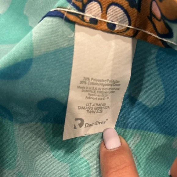 Vintage 2000 Dan River Scooby Doo Flat Sheet 2 Pillow Cases Hanna Barbera - Picture 3 of 7